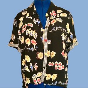 Vintage Coldwater Creek Graphic Tea in the Garden Blouse